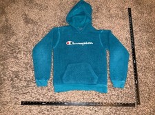 Champion women  s pull over hoodie Size XL fluffy soft turquoise