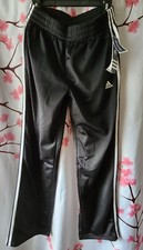 NWT Adidas Performance Boy's Black White Stripe Logo Athletic Pants Size XL 18