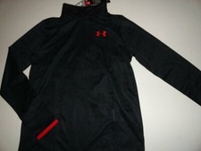 NWT Under Armour Boy's Youth Large XL Tech 1/2 Zip Black Top