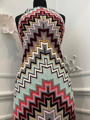 【MISSONI】 MISSONI Knit Geometric Halter Neck Maxi Stretch Dress Long