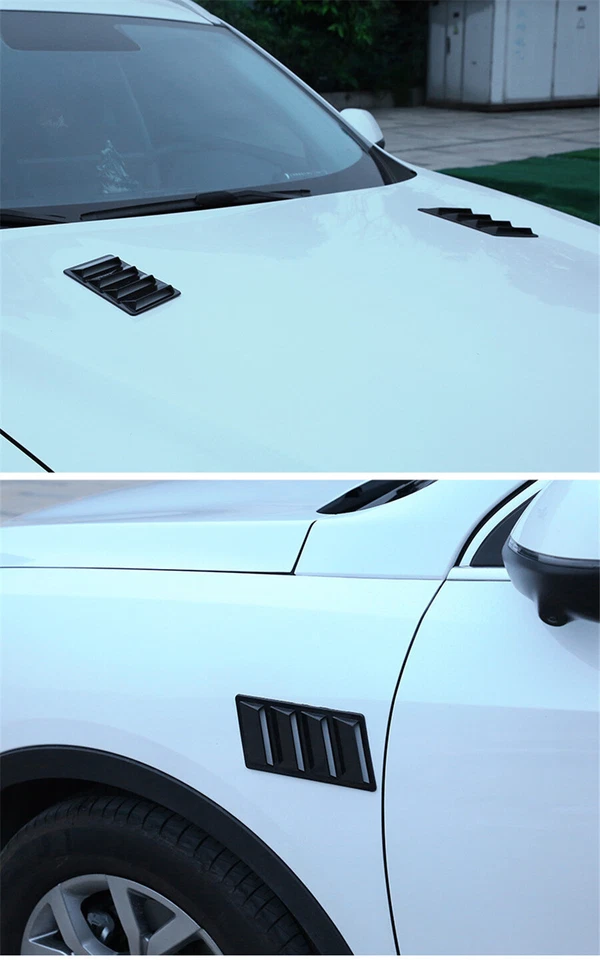 Panel capó capó capó ventilación flujo de aire cuchara guardabarros lateral decoración accesorios Foto 3 de 4