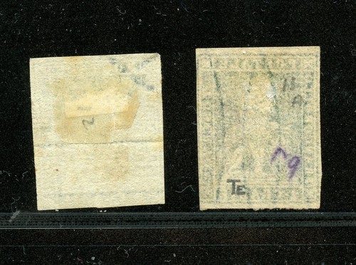 KMC4076-Italy-Tuscany #5 & 5a (I458) Lion of Tuscany 2 CR blue & Green,U,CV$320. - Picture 2 of 2