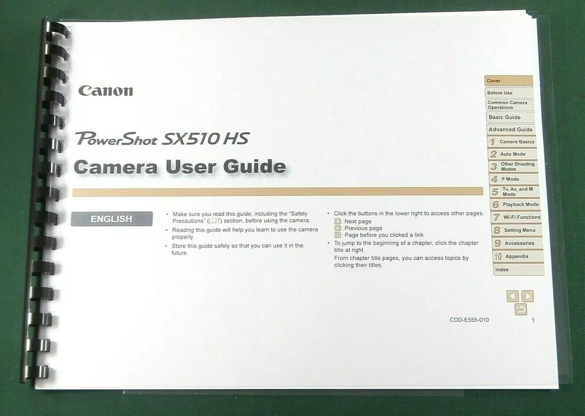 Canon PowerShot SX510 HS Instruction Manual: Full Color