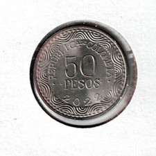 2022 Colombia Bear Uncirculated 50 Pesos Coin