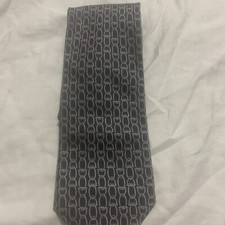 Aquascutum Tie - 4 in Blue  Geometric Silk Necktie - Men's Classic