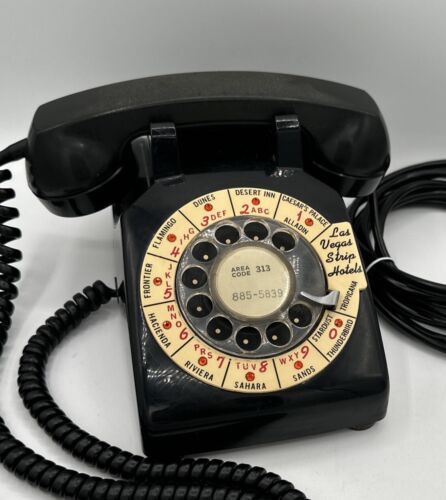 1970s TROPICANA Hotel Room Phone Western Electric Rotary Black Bell Vegas - Picture 1 of 12