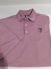 FOOTJOY Polo Shirt Men's MEDIUM Golf Pink Striped
