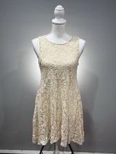 SALE! Cream Free People Sheer Miles of Lace Dress Size S EUC