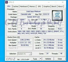 Intel Xeon Platinum 8259cl 2.50ghz 24-Core 35.75mb lga-3647 CPU processor