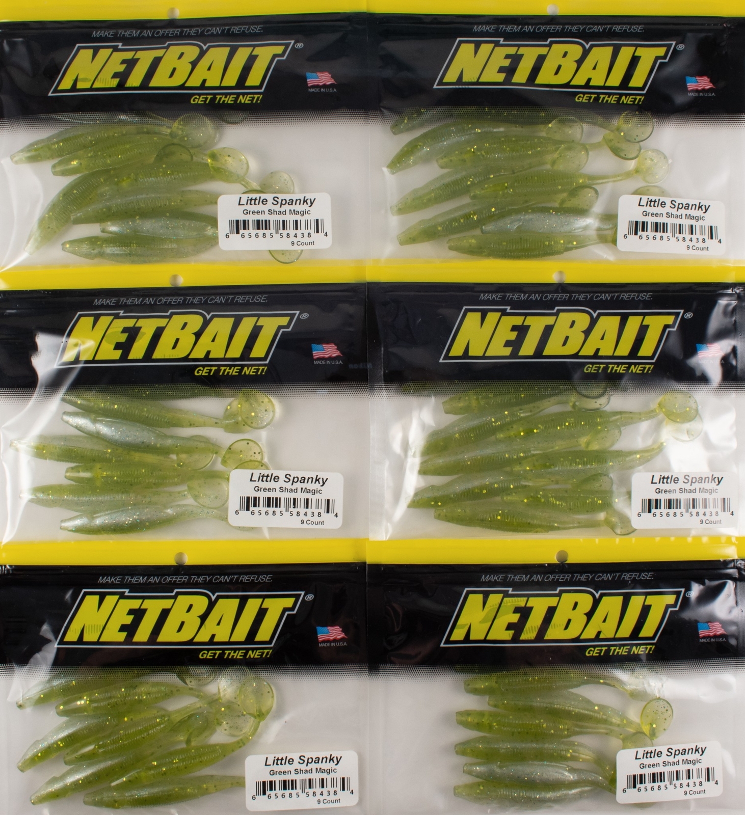 (LOT OF 6) NETBAIT LITTLE SPANKY SWIMBAIT 3.25
