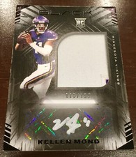 2021 Black Kellen Mond Autograph Silver Ink 2 CLR Jumbo Patch RC 115/199 Vikings