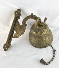 Vintage Messing Glocke - Aufhängung als Drache - Hausglocke Wandglocke Dekorativ