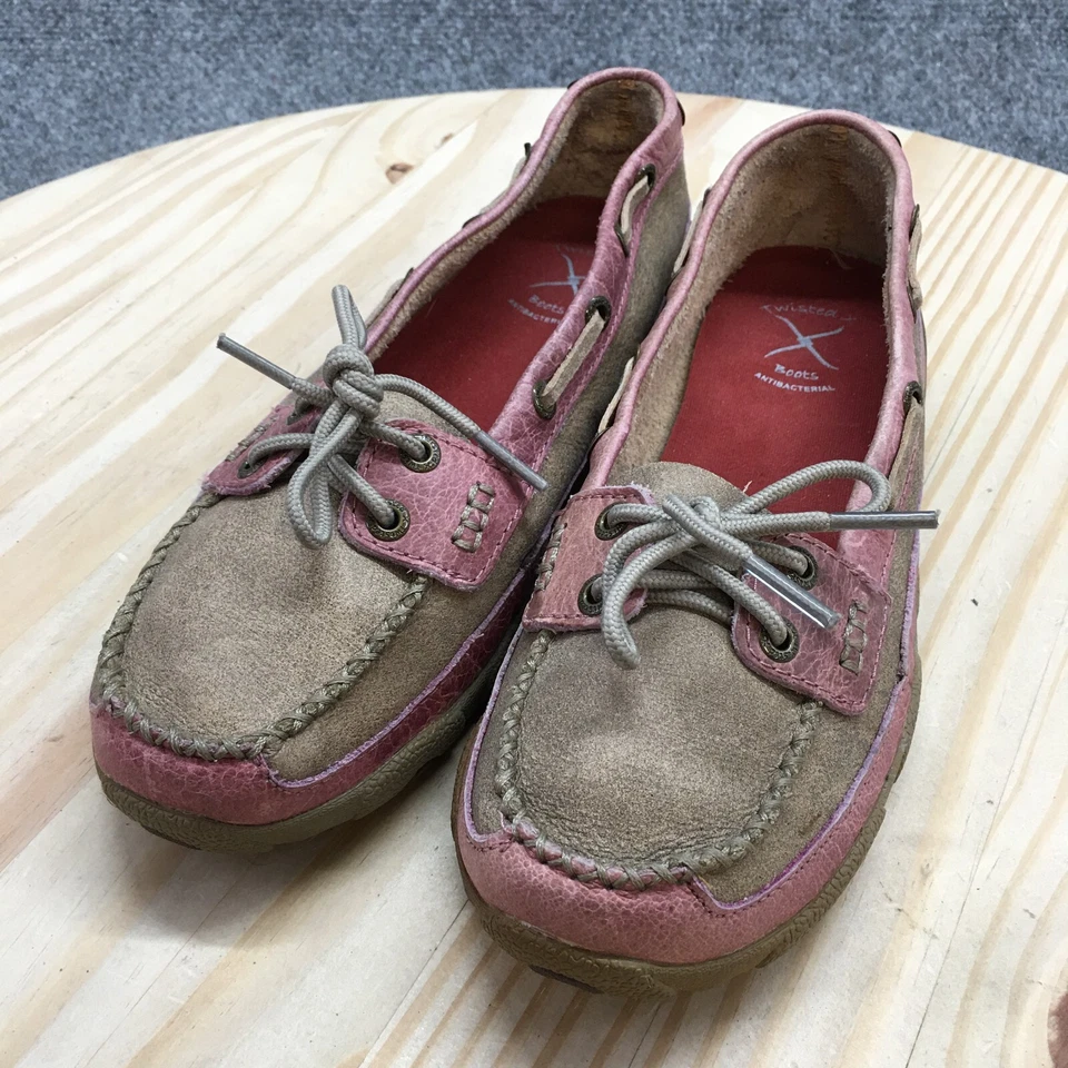 Zapatos Twisted X para mujer 7 M informales mocasines para conducir barco WDM0008 marrón rosa Foto 3 de 4