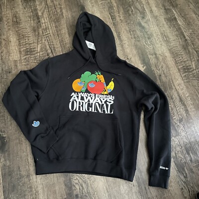 Adidas Black Produce Always Fresh / Original Men s Hoodie Sz Large NWT
