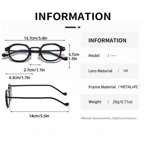 Retro Hombres Mujeres Metal Gafas de Lectura Estilo Punk Moda Gafas Lentes Transparentes - Imagen 2 de 11