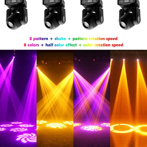 2 piezas 80W LED GOBO RGBW Moving Head luz de escenario DMX512 fiesta concierto iluminación - Imagen 18 de 19