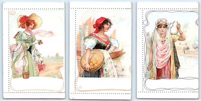 7 POSTKARTEN - GLAMOUR JUGENDSTIL ORIENT PAZIFIK BRIEFKARTE - KÜNSTLER GEZEICHNET