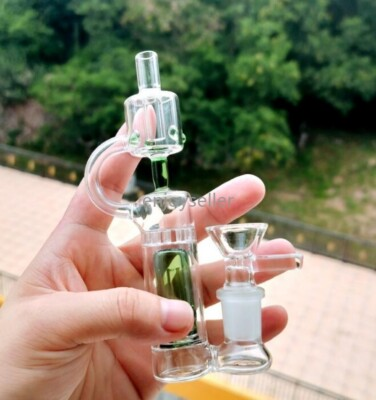 #ad green honeycomb recycle Glass Water Pipe Helix rig bong Hookah 14mm bowl 1pcs $19.99