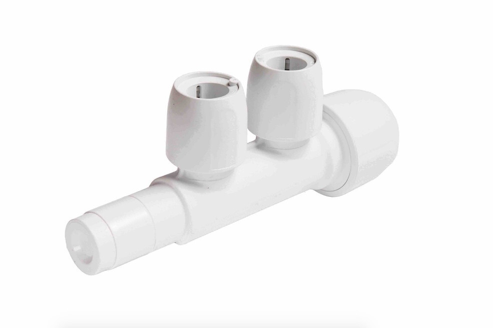 5 x Wavin Hep2O 22mm x 15mm in-line 2-port socket manifold Hep20. HX88/22W