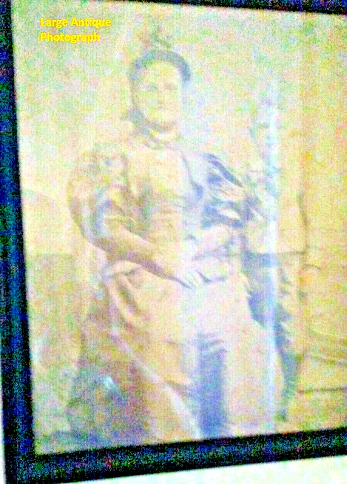 Foto victoriana abuela niño marco madera grande vidrio imagen 5 generación Foto 3 de 4