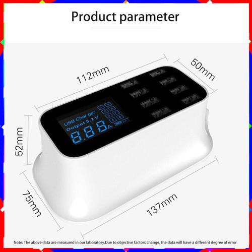 Multi-port USB charging station output smart LCD travel charging 5V /8A over 3C - Picture 2 of 14