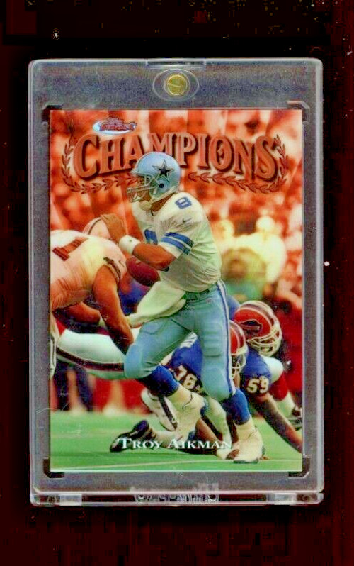 TROY AIKMAN 1997 TOPPS FINEST REFRACTOR CHAMPIONS  #180