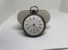 Ancre Ligne Droite 800 Silver Swiss Pocket Watch Key Wind Original Vintage