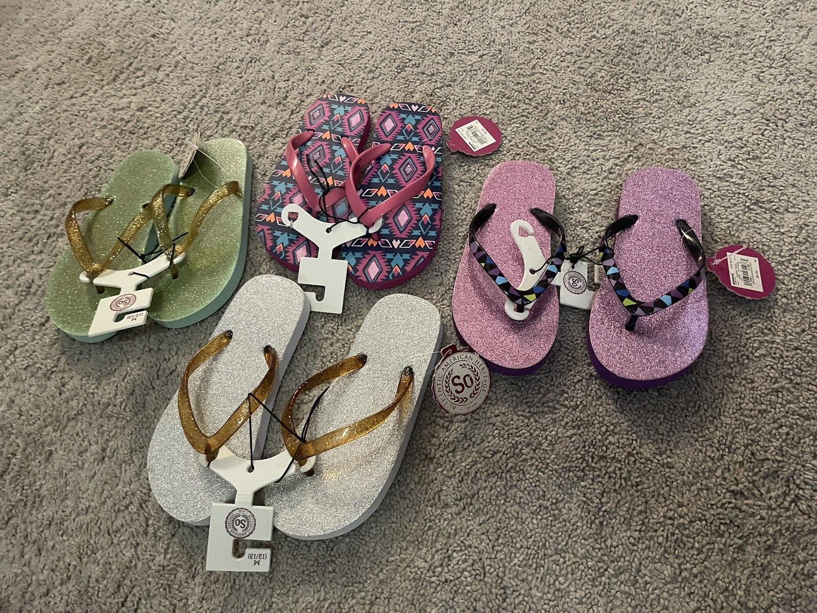 Lotto di 4 infradito nuove ragazze SO taglia 12 13