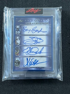 Leaf Decadence ''The 4 Legends'' Sanders/Smith/Dickerson/Allen (4 Autographs)  3/5