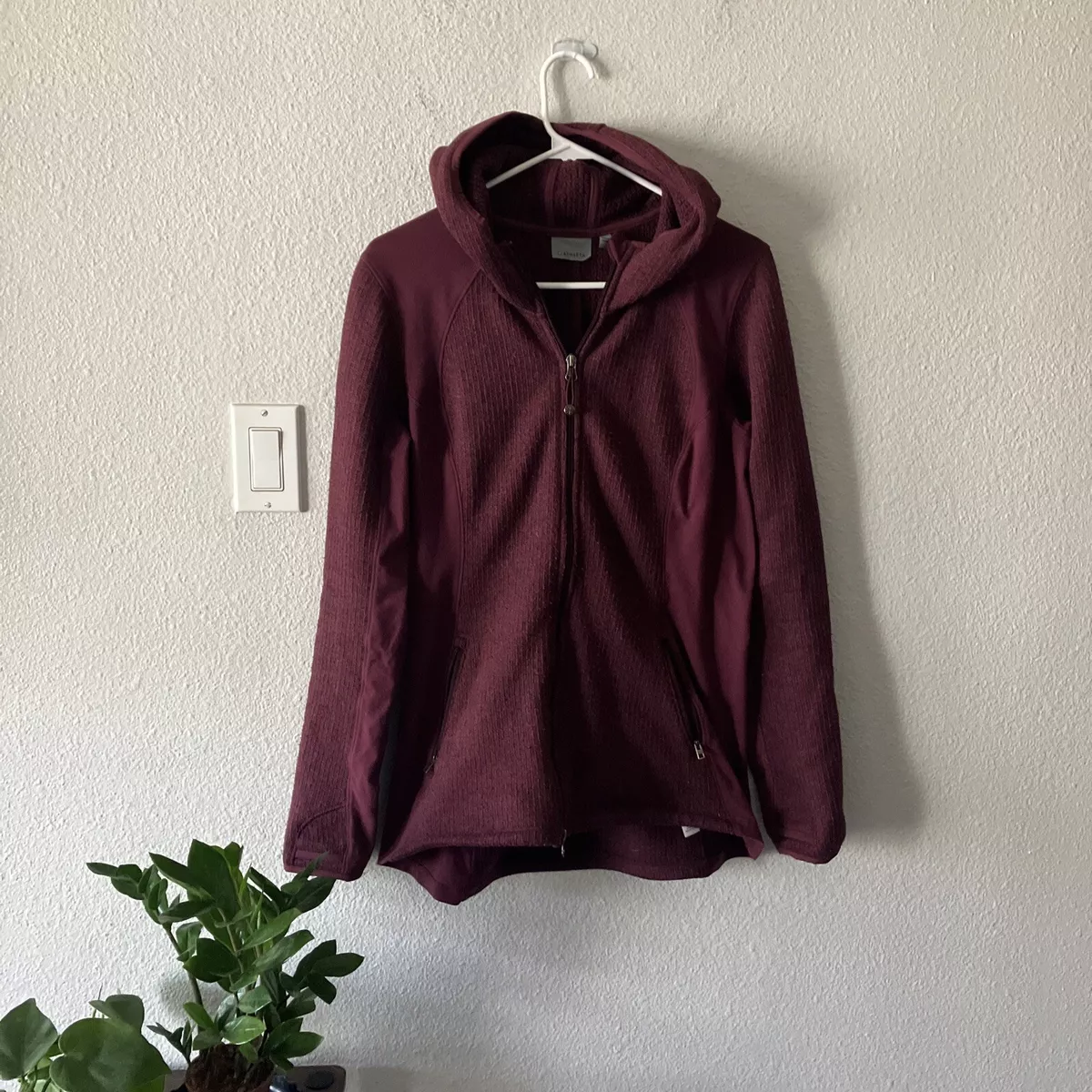 Athleta Women s Medium Purple Fleece Lined Ribbed Athletic Running