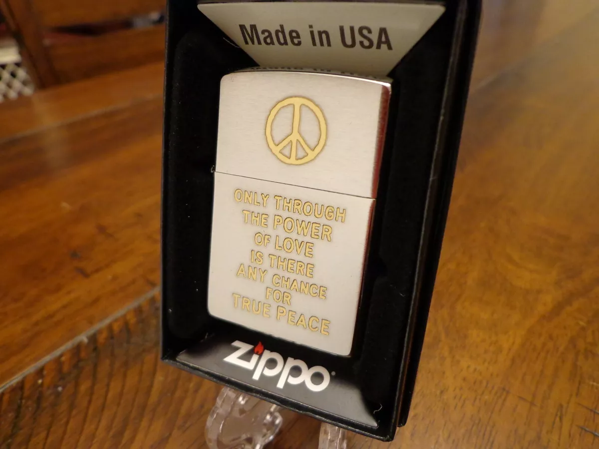 VIETNAM WAR HERITAGE SERIES POWER OF LOVE TRUE PEACE ZIPPO LIGHTER MINT IN BOX
