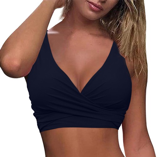 Women Lace Up Swimwear Tops Underwire Full Coverage Bikini Top Push Up Swim - Picture 7 of 36