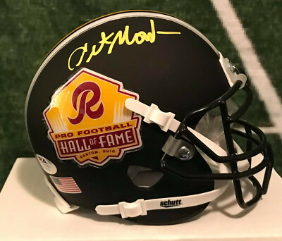 Art Monk Custom Hall of Fame Signed Flat BlacK Mini Helmet