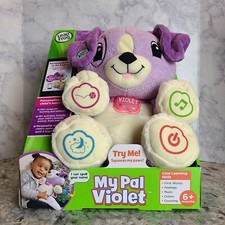 NIB LeapFrog My Pal Violet Puppy Dog Plush Purple Interactive Learning Toy 13"