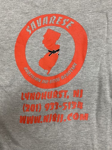 Savarese BJJ Academy T-shirt Gray/Red Men’s XL - Picture 4 of 4
