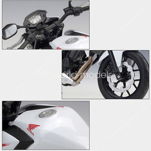 1/10 2014 Honda CB500F Motorcycle White Model Diecast Kids Toys for Boys Gifts - Picture 11 of 21