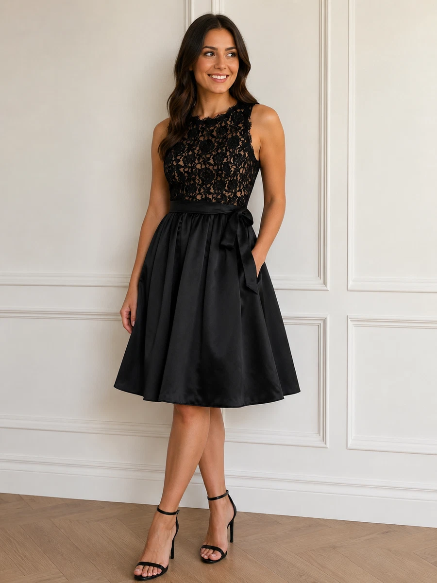womens black cocktail dress White And Black Simple Gothic Off Shoulder Formal Dress With Train With Bow Tie Plus Size Size 14 / Black / Dress main image 0