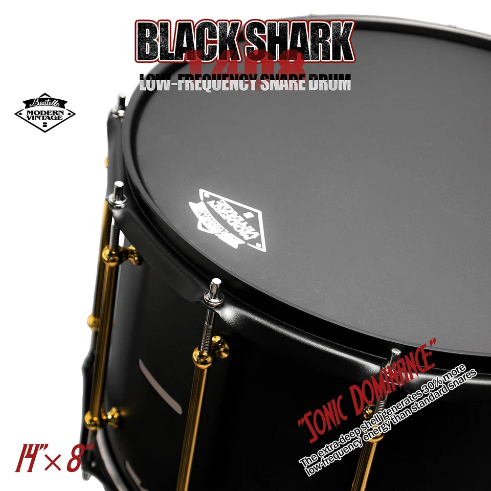 Caja de cañón Beatello 14 x 8"" Black Shark de tono bajo bronce acero al carbono Foto 2 de 4