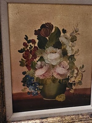 Vito Luis Ruggeri Original Oil Still Floral Art. In Very Nice frame.read Notes