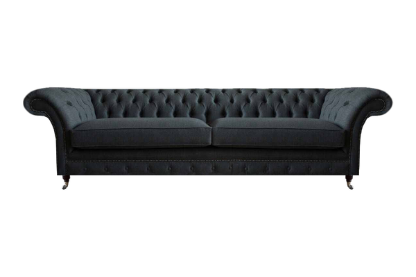 Chesterfield Schwarzer Zweisitzer Designer Wohnzimmer SitzmöBel Couch-image