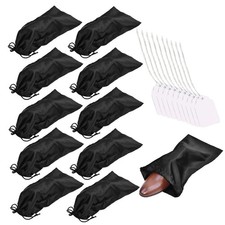 10 Pack Shoe Bags for Travel Satin Fabric Shoe Bag with Drawstring for Men Wo...