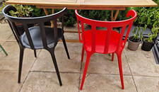 IKEA PS Set of 2 Plastic Dining Chairs Red/Black Matte