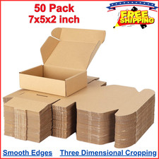 7 x 5 x 2 Inch Shipping Boxes Bulk 50 Pack Brown, Tab Lock Tuck Top Mailer Boxes