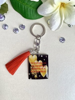 Keychain    Tu potencial es infinito  | Handmade Inspirational Gift for Her
