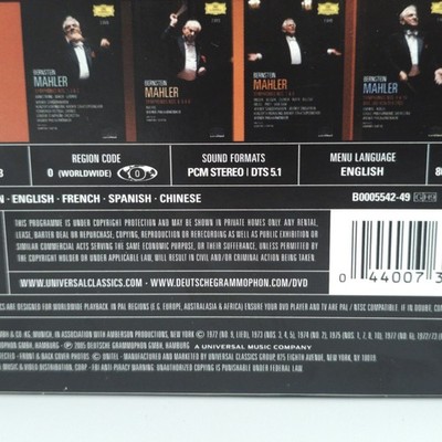 Leonard Bernstein Mahler The Symphonies 9 Disc DVD Box Set