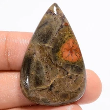 Natural Peanut Obsidian Pear Shape Cabochon Gemstone 36 Ct. 39X25X5 mm GC-37936