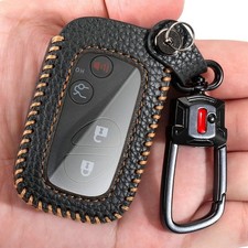 for Lexus Key Fob Cover with Keychain Leather Remote Car Smart Case Black