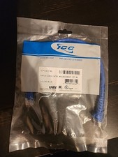 LOT of 2 ICC ICPCSJ001BL Cat5e Patch Cable 1 FT Blue Molded Boot New/Sealed 