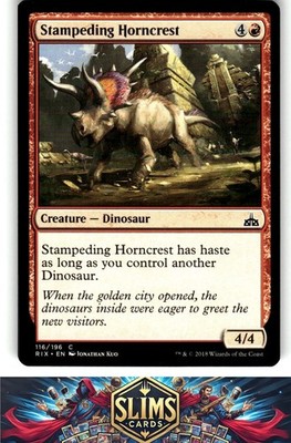 Magic the Gathering MTG Rivals of Ixalan Stampeding Horncrest #116 Buy 2 Get 1