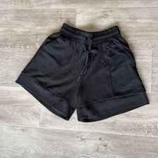 Women  s Black Comfy Lounge Shorts Elastic Waist Drawstring